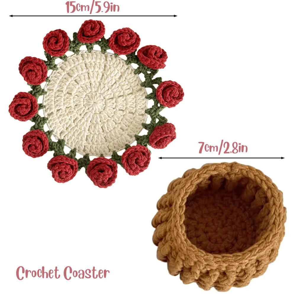 Transformable Floral Crochet Coasters