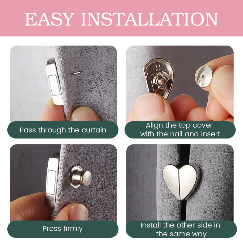 Heart-Shaped Magnetic Curtain Buckle