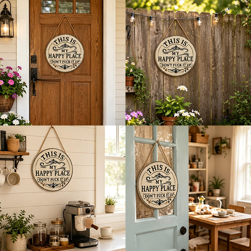 This Is My Happy Place Vintage Metal Hanging Sign