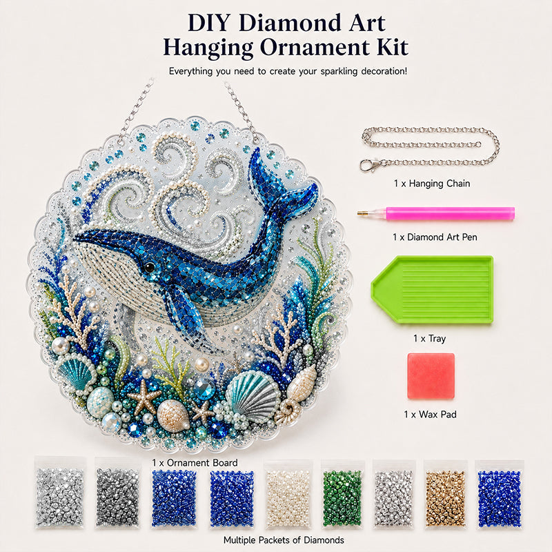 Ocean Dreams Diamond Art Hanging Ornament Kit – DIY Sparkling Coastal Home Decor