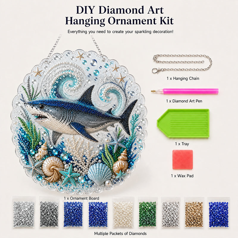 Ocean Dreams Diamond Art Hanging Ornament Kit – DIY Sparkling Coastal Home Decor