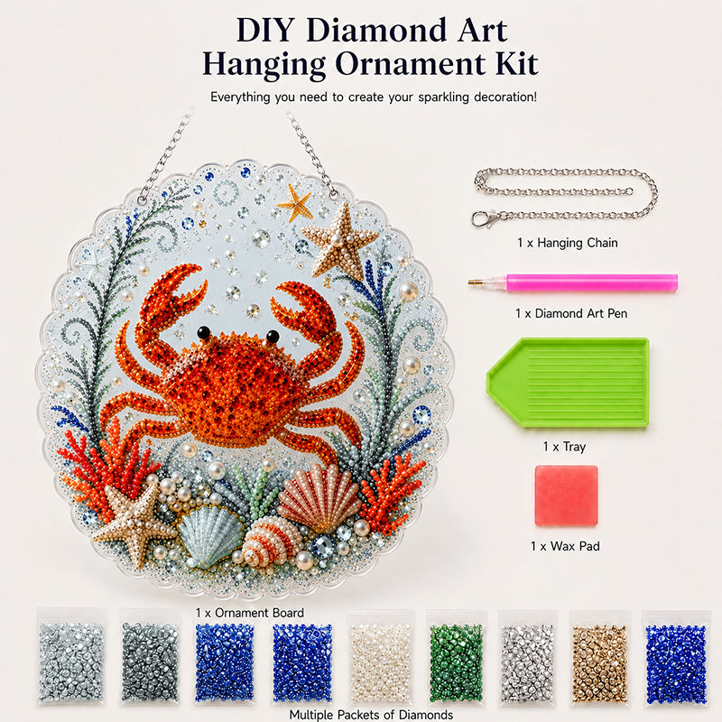 Ocean Dreams Diamond Art Hanging Ornament Kit – DIY Sparkling Coastal Home Decor
