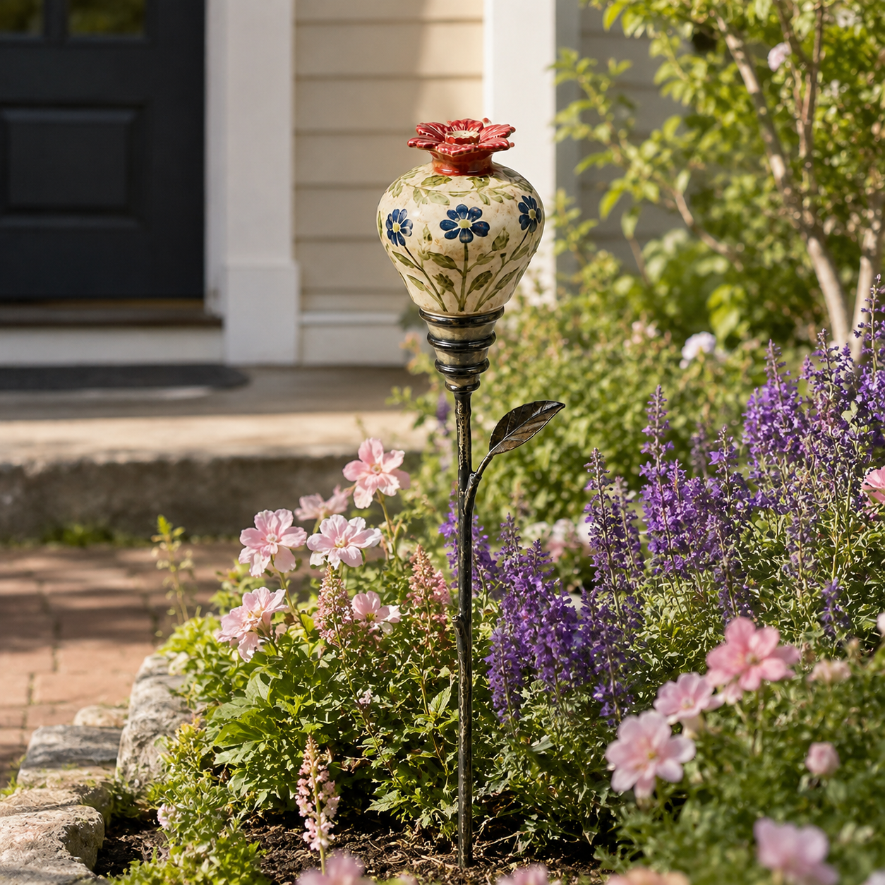 Vintage Hummingbird Garden Feeder Stake
