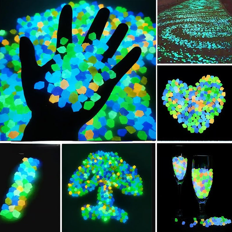 💥Glow-in-the-Dark Garden Pebbles – Decorative Outdoor Landscape Stones for Pathways & Flower Beds ✨🌿