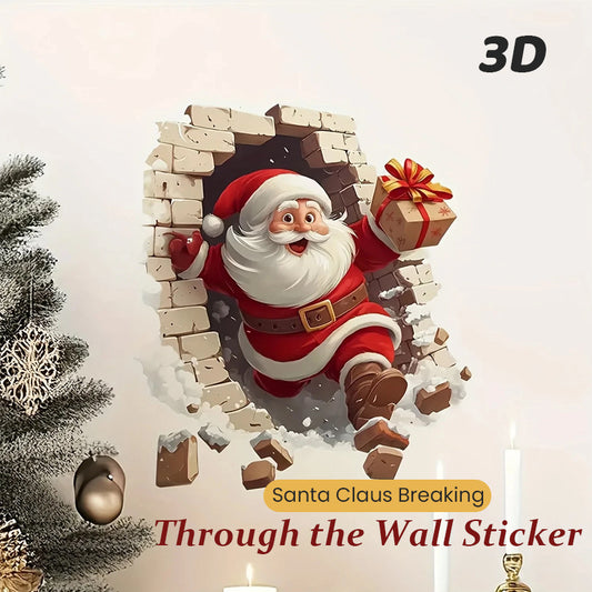 🎅✨ Santa Breakthrough Wall Sticker