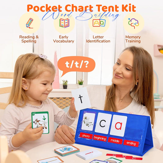 🧩 Word Building Pocket Chart Tent Kit – Hands-On Phonics Fun