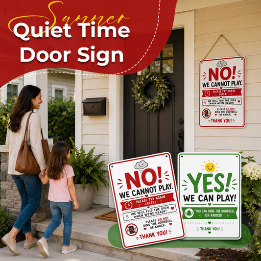 🔥 Funny Reversible Quiet Time Metal Door Sign – Let The Door Do The Talking