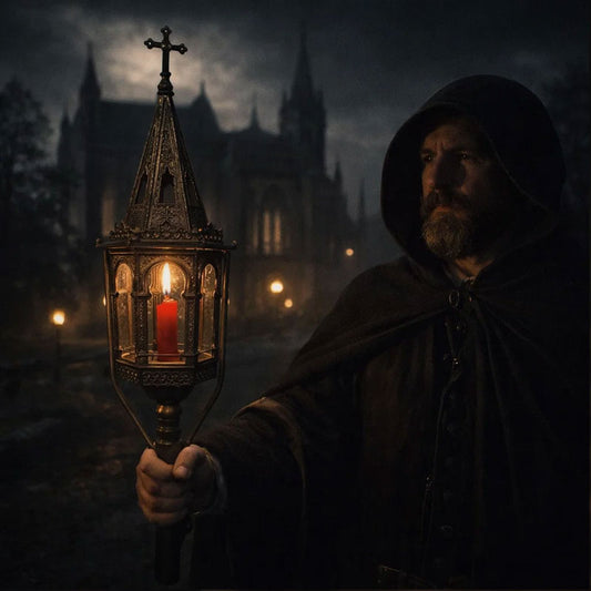 19th Century Antique-Style Hanging Lantern – Vintage Candle Light with Gothic Charm