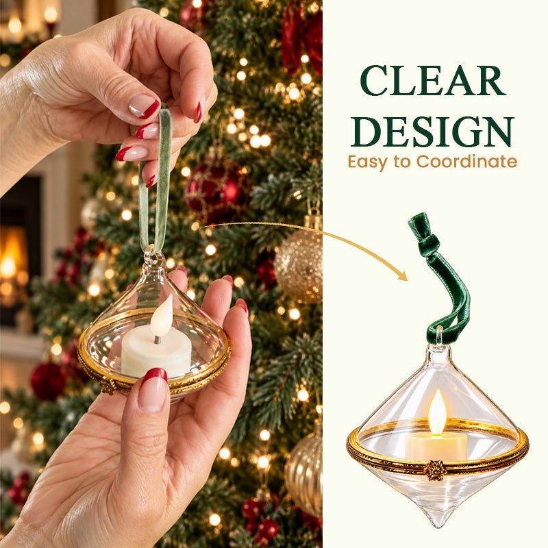 Vintage Candle Glow Christmas Ornaments