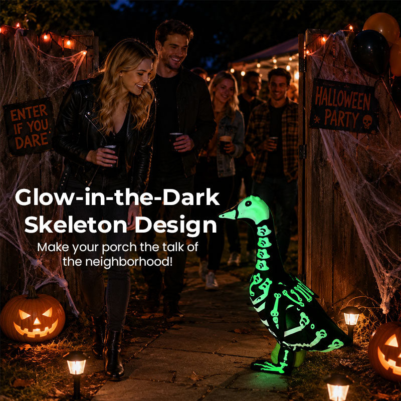 🎃 Halloween  Skeleton Goose Porch Decor Costume