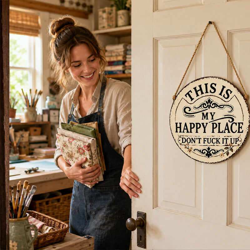This Is My Happy Place Vintage Metal Hanging Sign