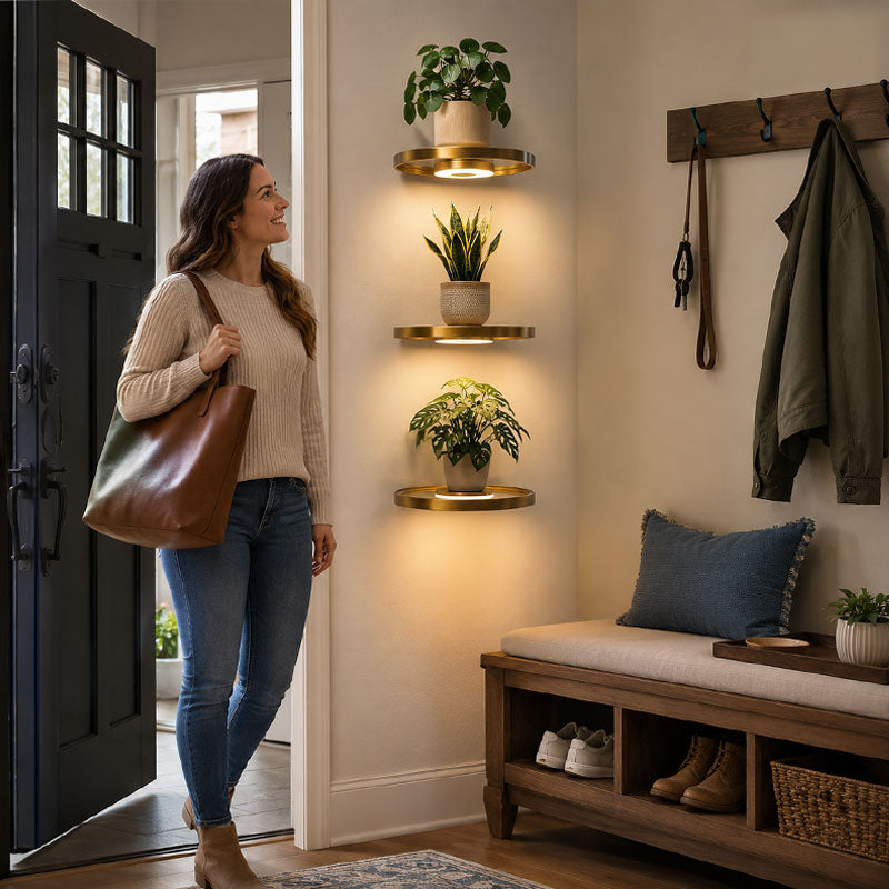 Illuminated Floating Corner Shelf