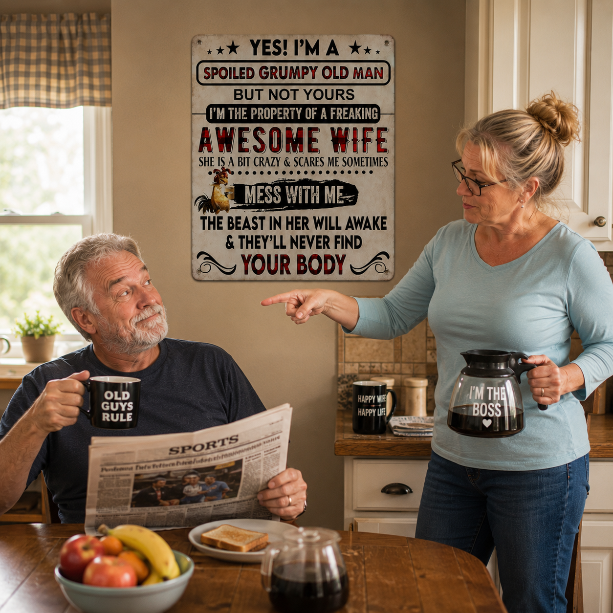 Spoiled Grumpy Old Man Metal Sign
