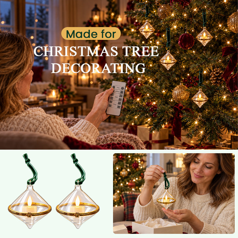 Vintage Candle Glow Christmas Ornaments