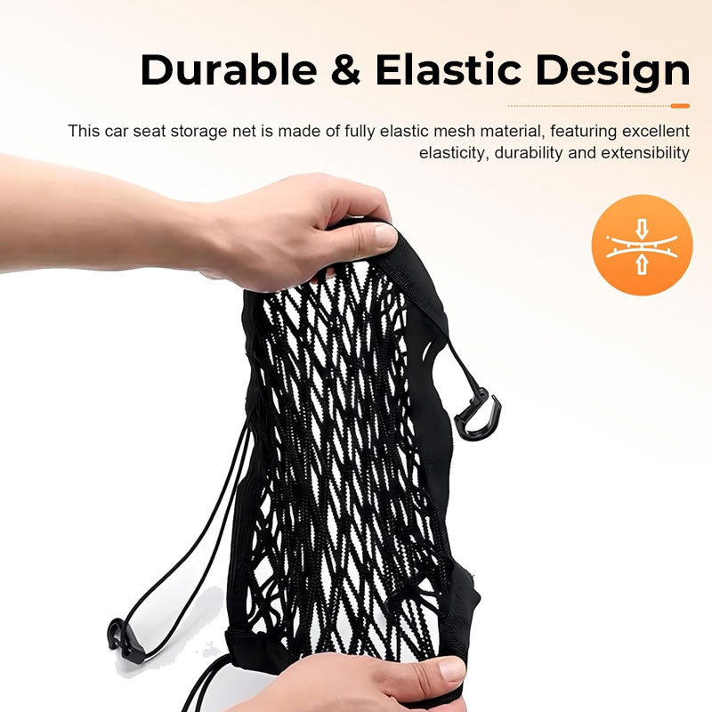 🚗Upgraded Car Seat Storage Mesh Net Organizer – Universal Front Seat Hanging Pocket for Bags, Bottles & Everyday Essentials