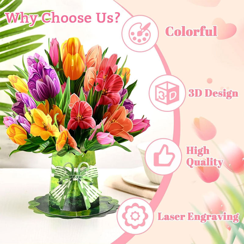💐 3D Mother's Day Flower Pop-Up Card
