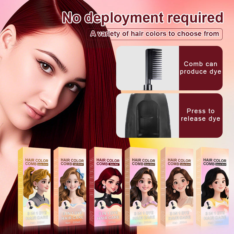 🟧3-in-1 comb for hair coloring | Easy at-home hair coloring with integrated brush