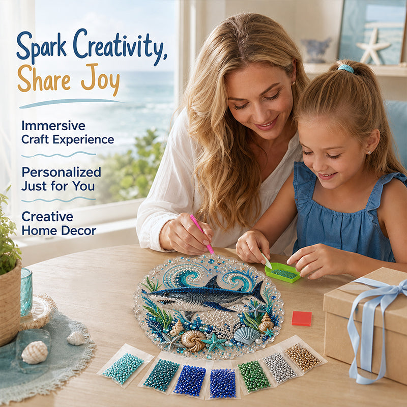 Ocean Dreams Diamond Art Hanging Ornament Kit – DIY Sparkling Coastal Home Decor