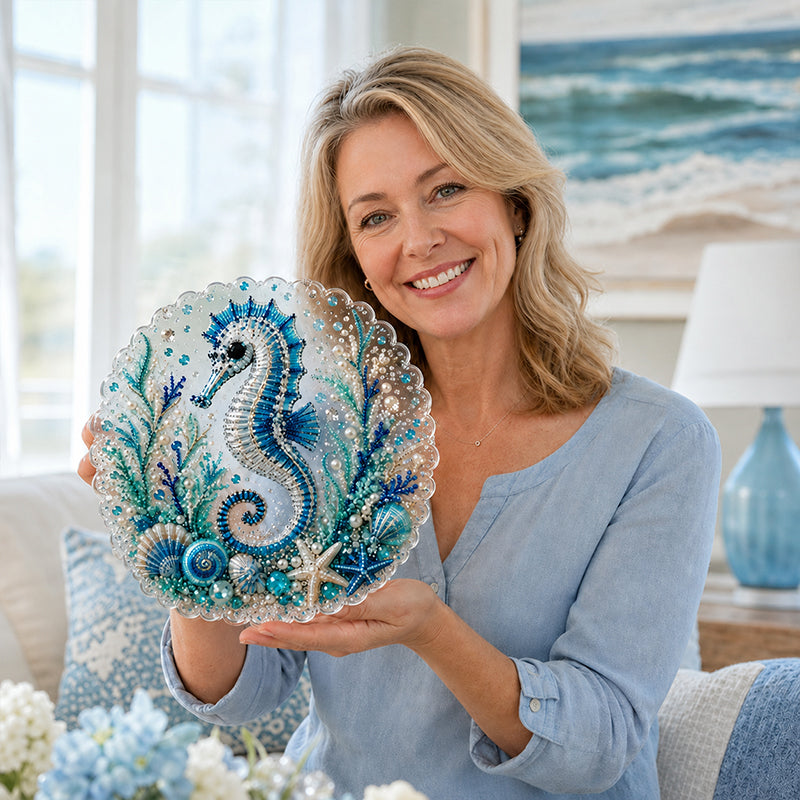 Ocean Dreams Diamond Art Hanging Ornament Kit – DIY Sparkling Coastal Home Decor