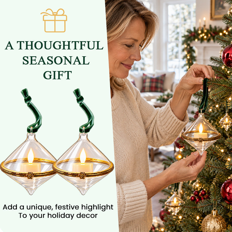 Vintage Candle Glow Christmas Ornaments