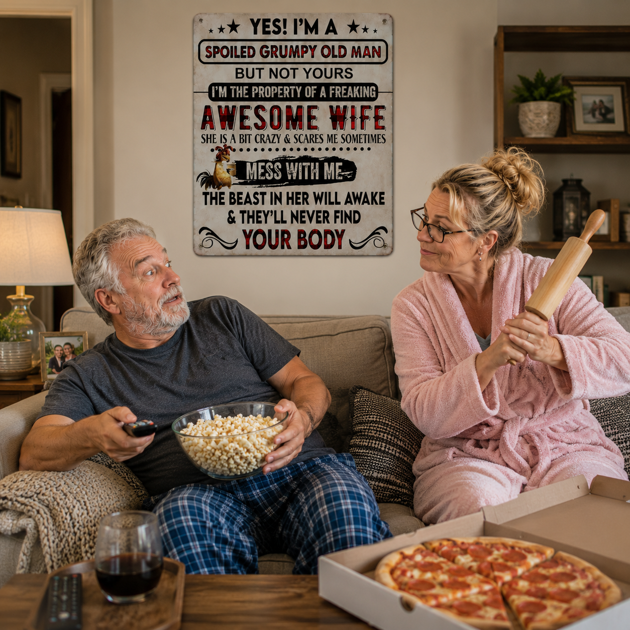 Spoiled Grumpy Old Man Metal Sign