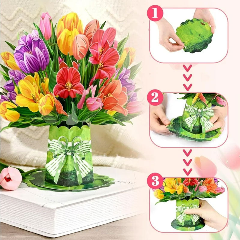 💐 3D Mother's Day Flower Pop-Up Card