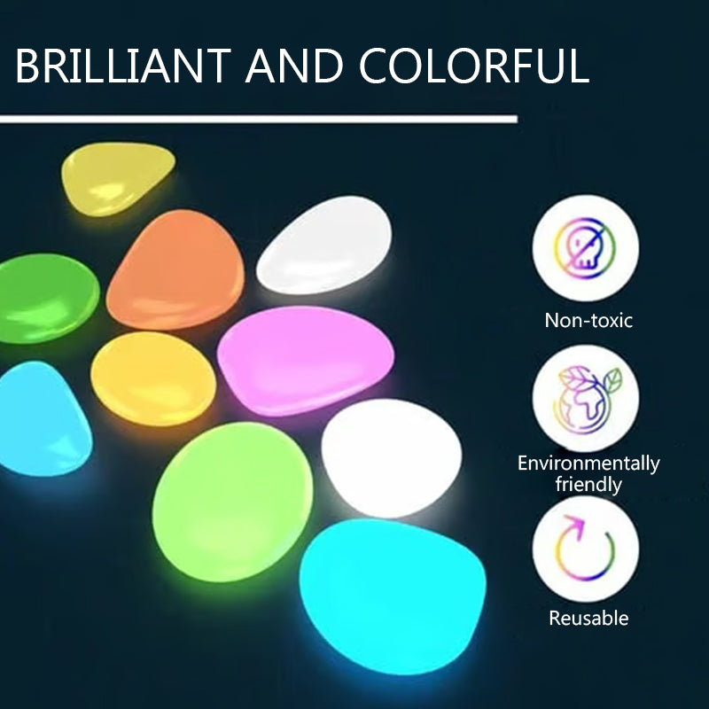 💥Glow-in-the-Dark Garden Pebbles – Decorative Outdoor Landscape Stones for Pathways & Flower Beds ✨🌿
