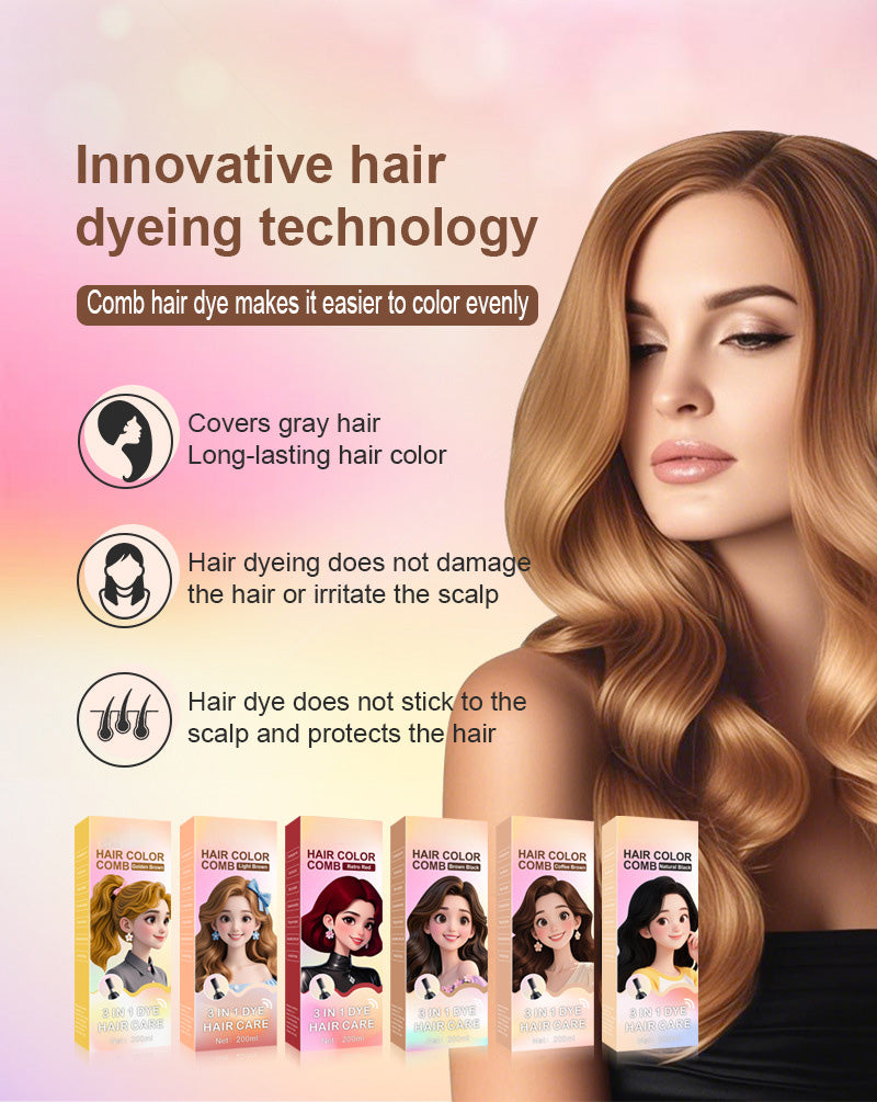🟧3-in-1 comb for hair coloring | Easy at-home hair coloring with integrated brush