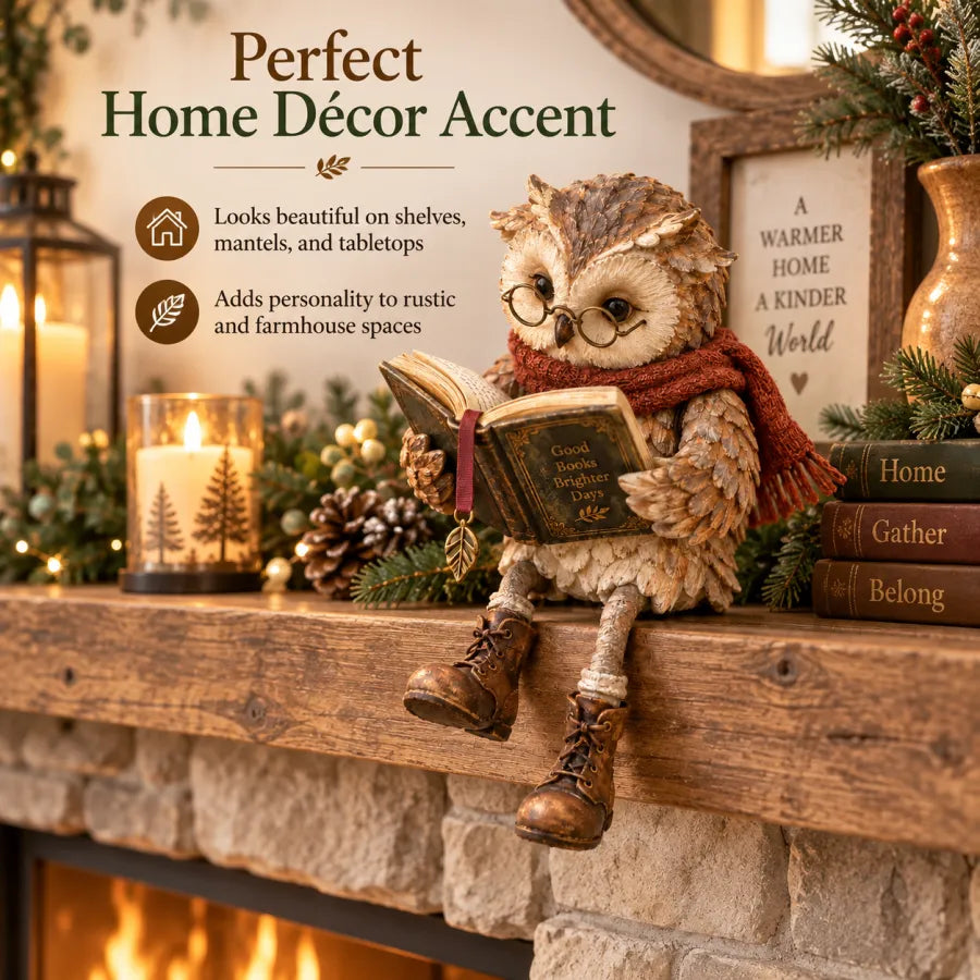 Reading Owl Figurine