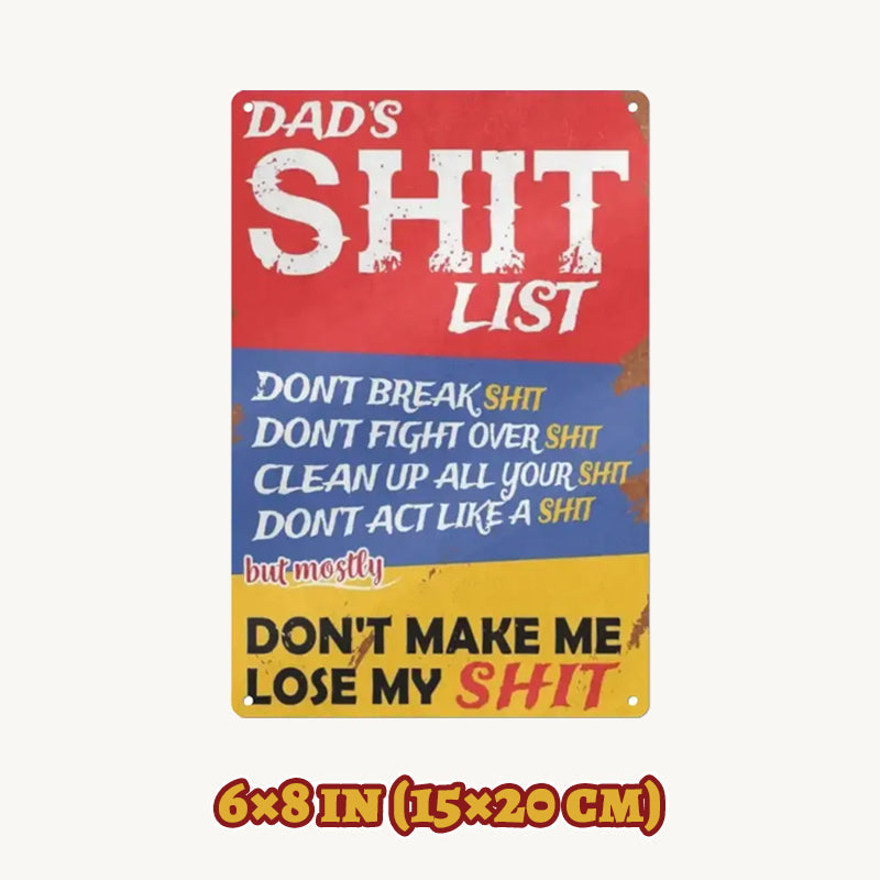 Dad's List of Rules