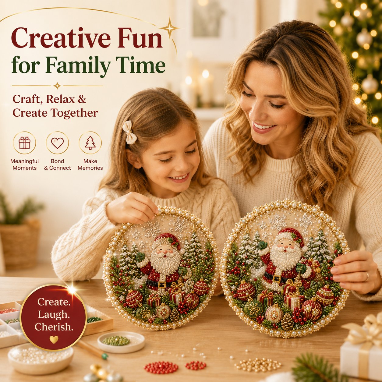 🎄 Christmas Diamond Art Kit – Create Sparkling Holiday Memories With Your Family
