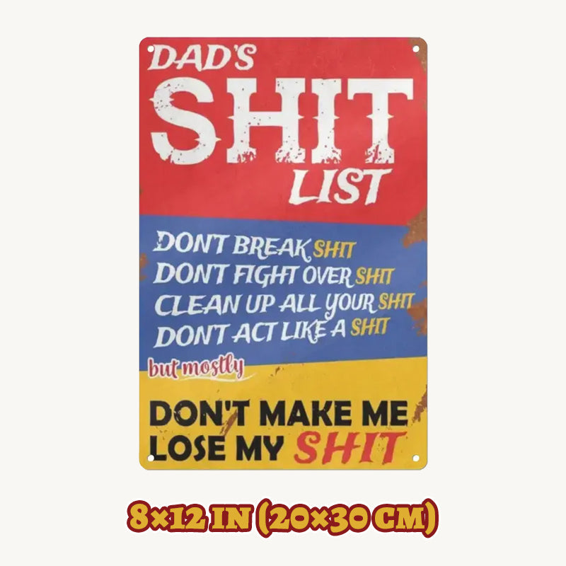 Dad's List of Rules