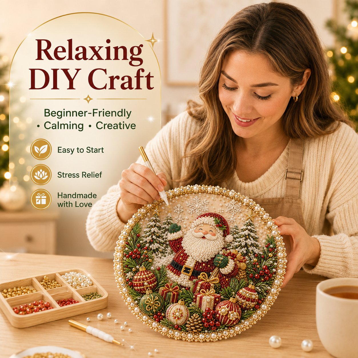 🎄 Christmas Diamond Art Kit – Create Sparkling Holiday Memories With Your Family