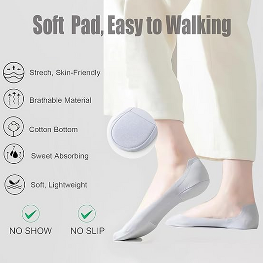CushionCloud No-Show Socks – Soft Non-Slip Invisible Comfort Socks 👣✨